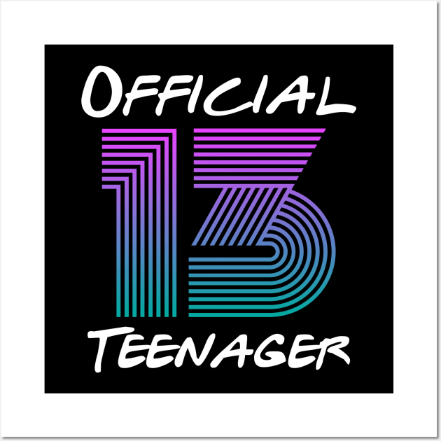 Vintage Official Teenager - 13th Birthday Gift Wall Art by Your Funny Gifts